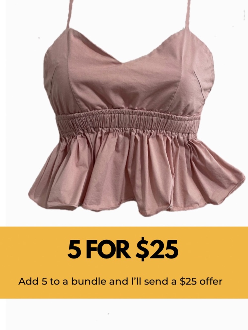 Mauve Smocked Waist Spaghetti Strap Peplum Top